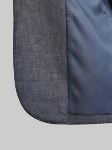 Ontre 休闲女式翻领长袖西装外套，带口袋，夏季女式办公室 - 藍色 - 查看 9