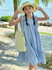 DAZY Tween Girl Autumn Dress,Back To School Clothes Vacation - Blue - View 4