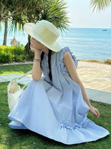 DAZY Tween Girl Autumn Dress,Back To School Clothes Vacation - Blue - View 3