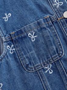 SHEIN MOD Women Denim Sleeveless Fitted Casual Vest, Blue - Medium Wash - View 3