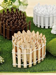 SHEIN 1pc Mini Wooden Fence, Miniature Fence For Fairy Garden Micro Landscape Flower Pots Accessories Ornaments, For Home Room Garden 35.4in*2in, Gift