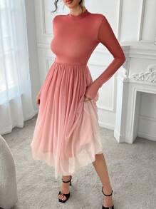 DAZY Tie-Dye Tie Dye Fitted Dress With Flared For Women Prom Dress Sundress,Casual Women Dresses,Fall Dress Long Sleeve Dress - Red - View 5