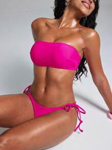 SHEIN Swim 3Pcs Set Summer Beach Vacation Outfits Sexy Woman Bikini Sets - Multicolor - View 4