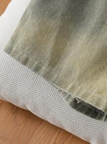 Szorty casualowe dla chłopców w kolorze jeansu w kolorze zielonym, z przetarciami, wygodne, wiosenno-letnie, do noszenia na zewnątrz - Zielony - Zobacz 3