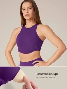 GLOWMODE FeatherFit™ Curve Hem Bra Tank Top Low Impact Yoga Pilates Daily - Violet Purple - View 3