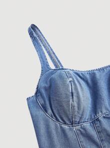 SHEIN MOD Plus Size Denim Babydoll Dress With Spaghetti Strap, Mini Length, Padded Bust, Blue Summer,Vacation Outfits Woman,Easter,Spring,Western,Office Outfits For Women,Rave Outfits,Baby Shower Dress,Cottagecore,Country Outfits Women,Old Money Style Women,Going Out Outfits, ,Festival Outfits,Rodeo Outfit,Airport Outfit For Women,Kpop,Tropical Vacation Woman Clothes,Nashville Outfits,European Summer,Concert,Cowgirl Outfit,Graduation Outfit Beach Outfits For Woman,Vacation Outfits Women,Beach,Boho Women Clothing,Cruise Attire Women,Old Money Style Women,Ibiza Outfits,Boho Chic,Built-In-Bra,Dresses For Women Elegant Birthday Dresses For Women Graduation Dress Beach Dress Sundress Vacation Dress Boho Dress Women Western Dresses For Women Tea Party Dress Tropical Dress