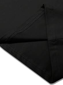 Manfinity Homme 2pcs/Set Men Plus Size T-Shirt And Drawstring Waist Jogger Pants, Black Short Sleeve Tee With Simple Logo Print, Casual Versatile Outfit, Spring/Summer