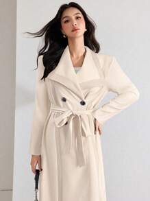 Heiryn Women's Solid Color Long Sleeve Casual Regular Jacket - Apricot - View 5