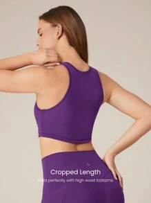 GLOWMODE FeatherFit™ Curve Hem Bra Tank Top Low Impact Yoga Pilates Daily - Violet Purple - View 2