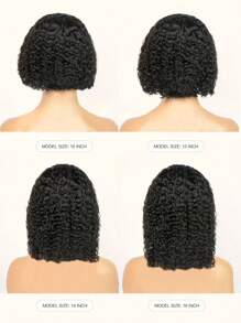 Wear And Go Bob Wigs Human Hair Deep Wave 4x4 Lace Closure Glueless Wigs Pre Plucked Pre Cut Ready To Wear 150% Density Curly Bob Wigs For Women Beginner Friendly - Natural Black - View 2