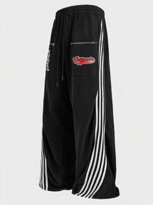 Manfinity VCAY Plus Size Men's Loose Fit Acid-Washed Knit Long Sweatpants - Multicolor - View 1