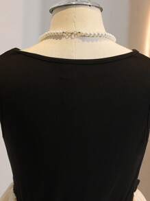 Girls' Knitted Vest With Net Mesh Ruffle Skirt, Elegant Tutu Dress Suitable For Weddings, Parties, Flower Girl, Bridesmaids, Princesses - Black - View 4