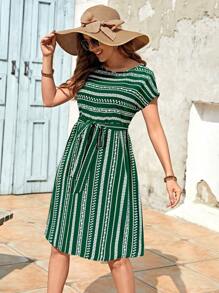 EMERY ROSE Vestido casual sencillo de moda para mujer para uso diario - Verde - Ver 4