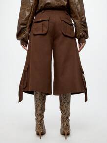 SUMWON WOMEN 实用工装裤裙短裤宽腿七分裤多口袋冒险街头时尚秋冬休闲裤