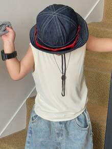 DAZY Young Boy Casual Versatile Solid Color Tank Top - Multicolor - View 5