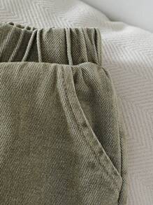 Szorty casualowe dla chłopców w kolorze jeansu w kolorze zielonym, z przetarciami, wygodne, wiosenno-letnie, do noszenia na zewnątrz - Zielony - Zobacz 7