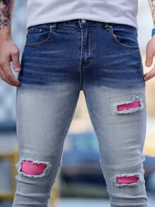 Manfinity EMRG Herren Lässig Distressed Denim Skinny Hose mit Taschen