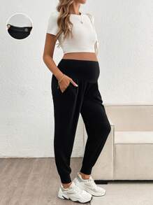 SHEIN Adjustable Solid Color Pregnant Women Leggings