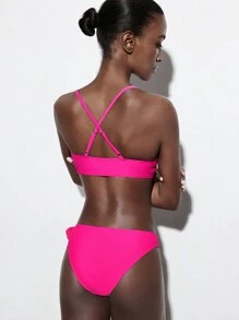 Maija Ensemble de bikini femme pour vacances d'été à la plage, décor floral 3D, couleurs vibrantes