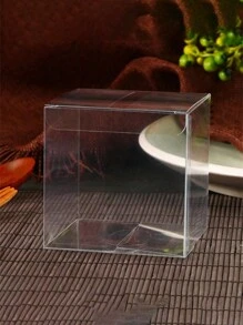 SHEIN 10pcs/Set Transparent Gift Packing Box, Pvc Clear Storage Square Container