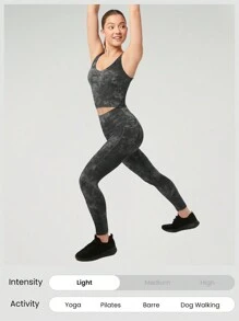 GLOWMODE FeatherFit™ U Back Cropped Active Tank Top Low Impact Yoga Daily Fall Winter - Multicolor - View 7