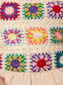 SHEIN 女婴可爱荷叶边钩针装饰吊带连体裤夏季