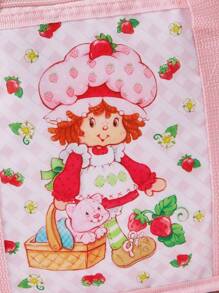 Strawberry Shortcake X SHEIN 1 Pc Cute Strawberry Printed RPET Thermal Insulated Lunch Bag,Keeps Food Warm Or Cold, Picnic Bag, Large Capacity, Can Hold Lunch Boxes And Drinks, Suitable For Picnics, Camping, Travel, Home Use, Suitable For Families, And Students,Strawberry,Gift Ideas, Summer / Spring , Vacation - Baby Pink - View 3