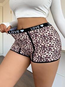 5pcs/Pack Plus Size Fashionable Leopard Print Boxer Briefs - Multicolor - View 6
