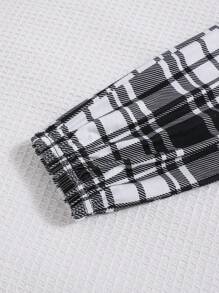 SHEIN Teen Girl Heart Print Camisole And Plaid Pants Pajama Set