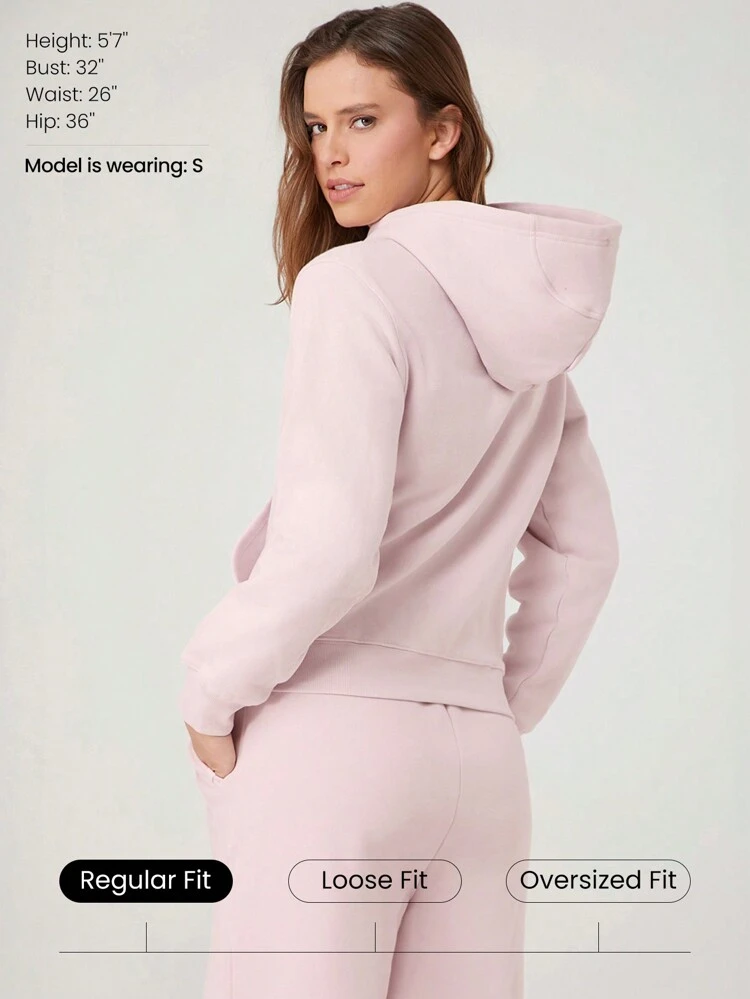 Everyday Fleece Regular Ribbed Trim Hoodie Sweatshirt With Kangaroo Pocket Daily Casual Fall Winter