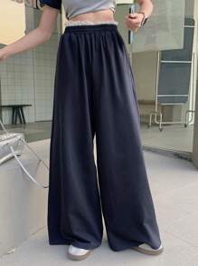 DAZY Women's Contrast Color Street Style Lace Patchwork Casual Wide Leg Pants Fall,Winter