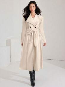 Heiryn Women's Solid Color Long Sleeve Casual Regular Jacket - Apricot - View 3