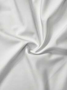 SHEIN CURVE+ 休闲度假圆领半袖灯笼袖 A 字型婴儿连衣裙，白色编织迷你连衣裙，加大码女款 - 白色 - 查看 7