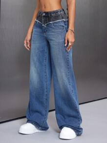 SHEIN ICON Women's Casual Denim Jeans, Stylish Everyday Wear - Blue - View 4