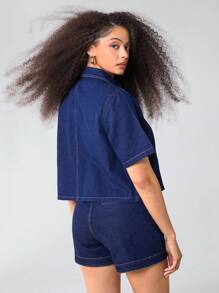 Athîral Denim Women's Casual Denim Jeans, Minimalist And Fashionable For Daily Wear - Navy Blue - View 3