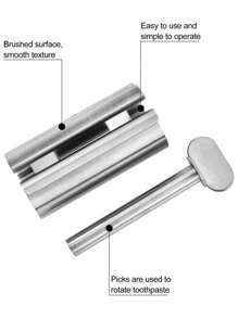 1 Pc Stainless Steel Toothpaste Squeezer, Metal Toothpaste Tube Squeezer, Toothpaste Seat Holder Sta Home Bathroom Decor Summer - silver - View 6
