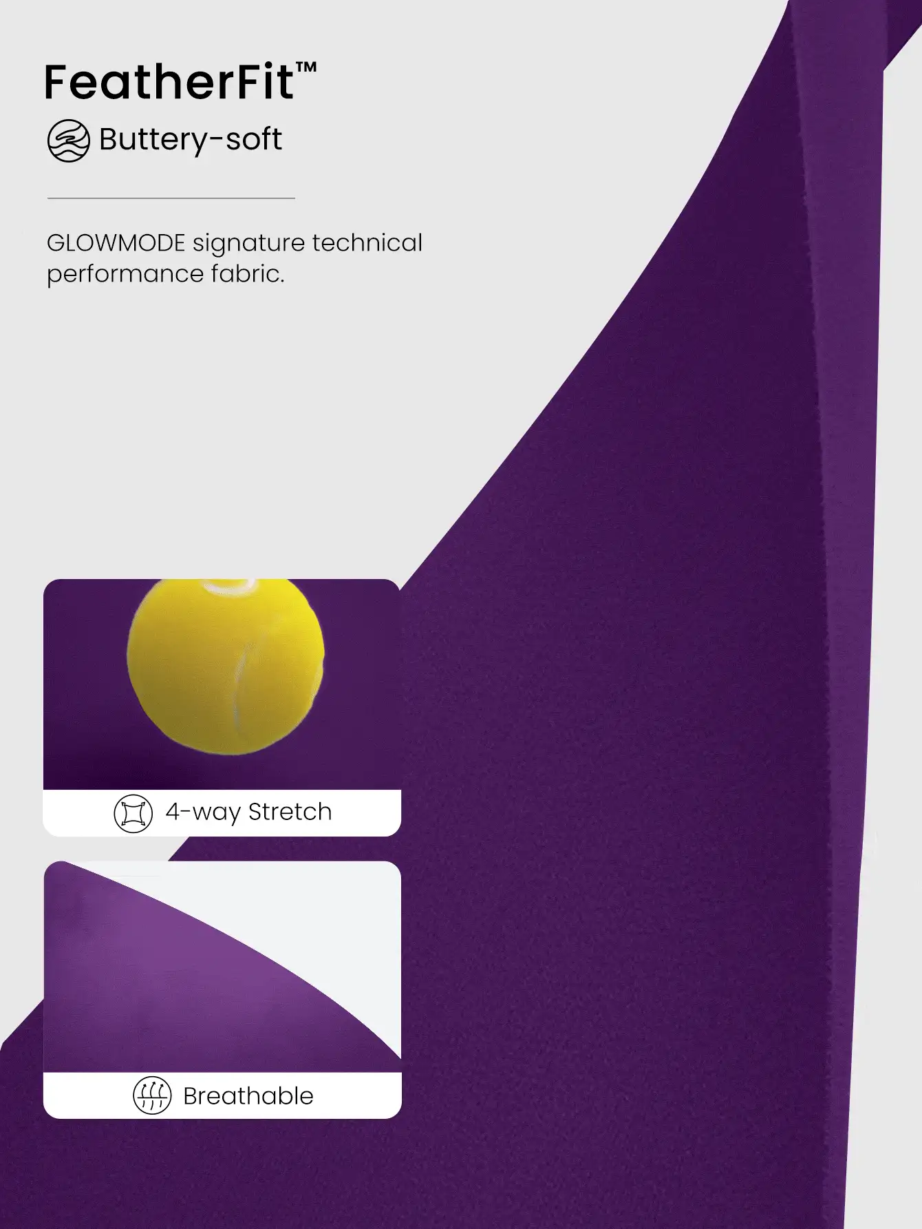 GLOWMODE FeatherFit™ Curve Hem Bra Tank Top Low Impact Yoga Pilates Daily - Violet Purple - View 4