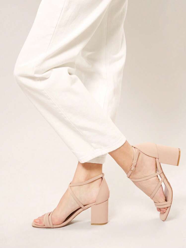 Square Open Toe Strappy Block Heel Sandals Summer Shoes Spring Shoes Spring Break Easter Prom Heels Wedding Shoes For Christmas Valentine's Day
