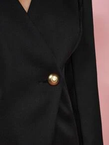 COSMINA Women's Elegant Black Mid-Length Blazer For Spring/Summer - Black - View 8