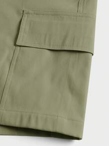 Manfinity Homme Men's Solid Color Drawstring Waist Cargo Pocket Casual Shorts - Mint Green - View 8