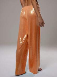 MUSERA Sequin Low Rise Trousers Vacation Summer Vacation Summer Sexy Ibiza, Holiday Fall Autumn Winter