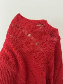 Elenzga 2pcs Women Set: Solid Color Asymmetric Sleeveless Top & Skirt Knitted Sweater