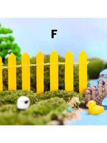 SHEIN 1pc Mini Wooden Fence, Miniature Fence For Fairy Garden Micro Landscape Flower Pots Accessories Ornaments, For Home Room Garden 35.4in*2in, Gift