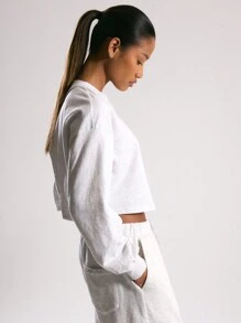 Musera Sport Women Cropped Oversized Jersey Sweatshirts, Padel, Tennis, Pickleball Gym Fitness