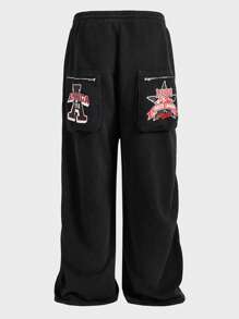 Manfinity VCAY Plus Size Men's Loose Fit Acid-Washed Knit Long Sweatpants - Multicolor - View 5