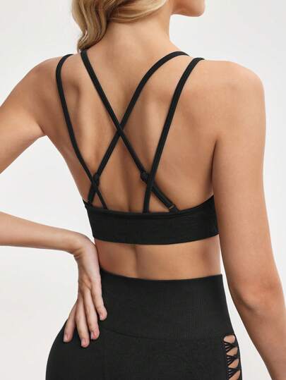 Lifespree 女士镂空简约无缝高弹力运动瑜伽胸罩