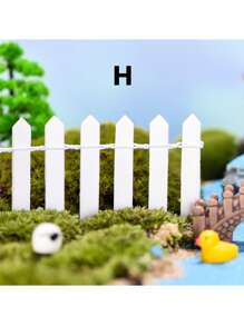 SHEIN 1pc Mini Wooden Fence, Miniature Fence For Fairy Garden Micro Landscape Flower Pots Accessories Ornaments, For Home Room Garden 35.4in*2in, Gift