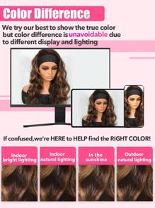 Haarbehandlung Perücke Stirnband Perücke aus Echthaar Perücke ohne Klebstoff Körperwellen Blond Braun P4/30 für Frauen kurz lang Körperwelle Perücke mit angebrachtem Stirnband, natürlich aussehend