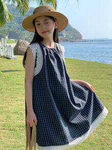 Dazy Kids 少女秋季连衣裙，返校季度假装 - 藏蓝色 - 查看 3