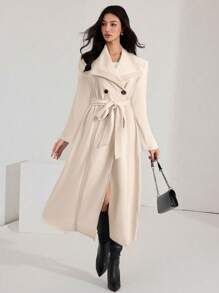 Heiryn Women's Solid Color Long Sleeve Casual Regular Jacket - Apricot - View 6